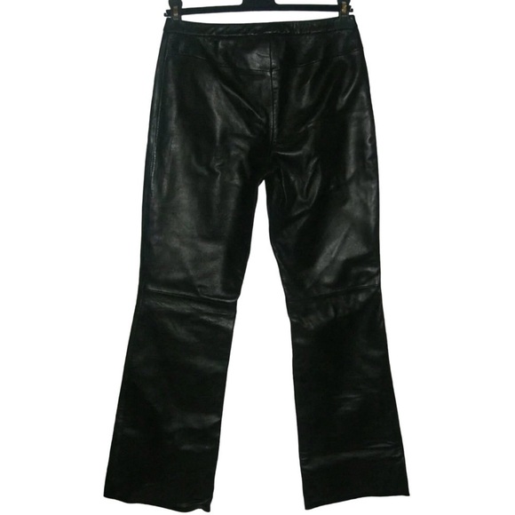 Siena Studio Pants Leather Black Vintage 90's Goth Rock egirl y2k ALT Mob Wife 4 - Picture 1 of 10
